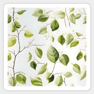 Green Leaves Pattern 5 Sticker